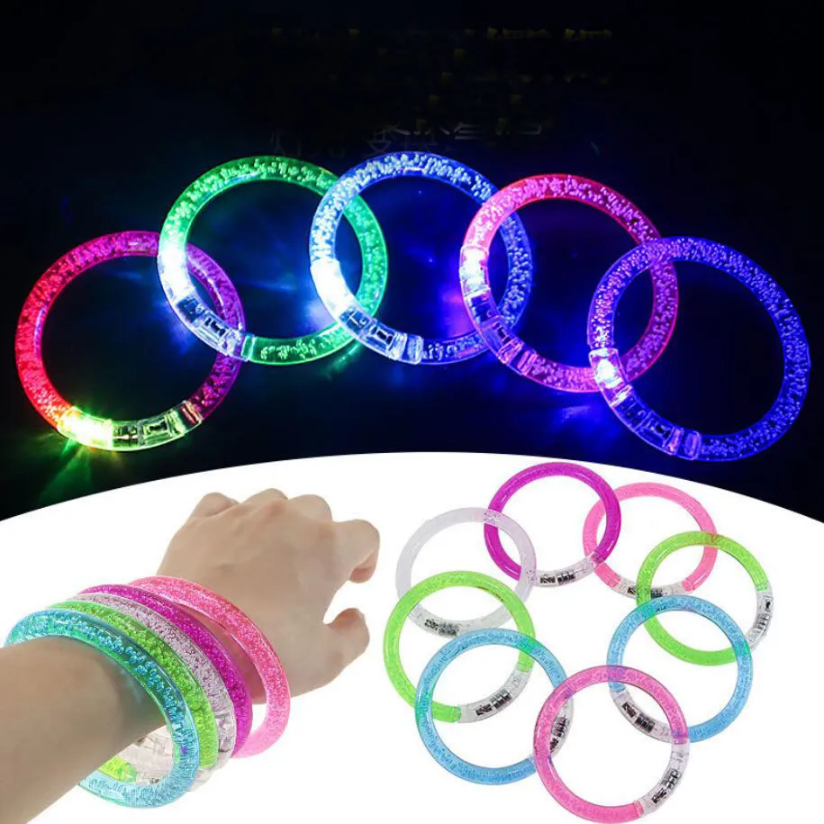 Fashion acrílico Bubble LED Pulsera intermitente brazalete luminoso favores de fiesta festiva suministros de fiesta festiva