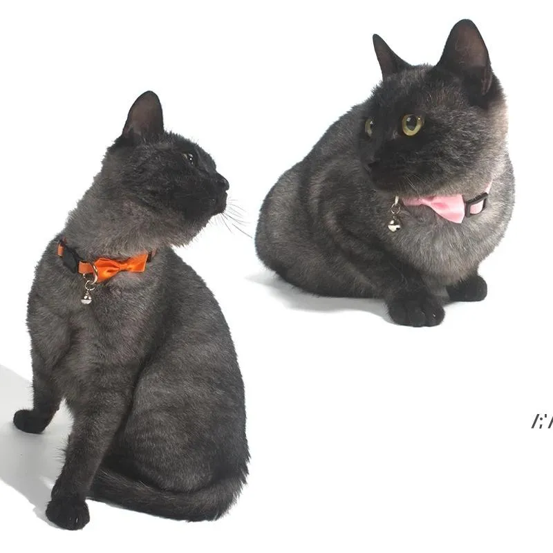 Cat Grooming Pet Supplies Decorative Bows Nylon Bells Collars Cat Accessories CCE13598