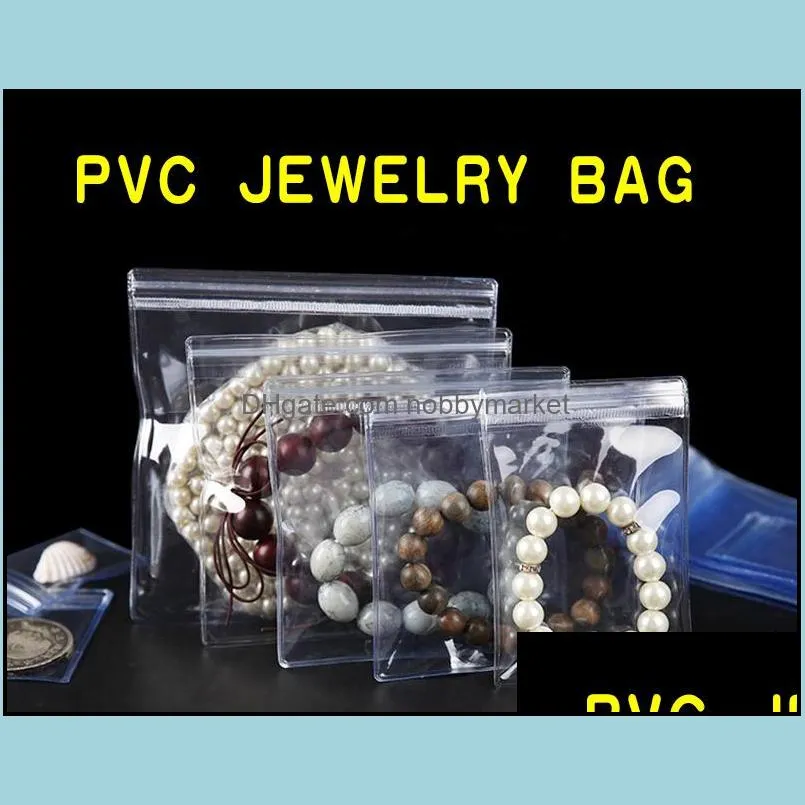 PVC Soft Zipper Bag Thick Jewellery Packaging Plastic Clear Package Ziplock Resealable Self Seal Bracelet Ring Necklace Earring