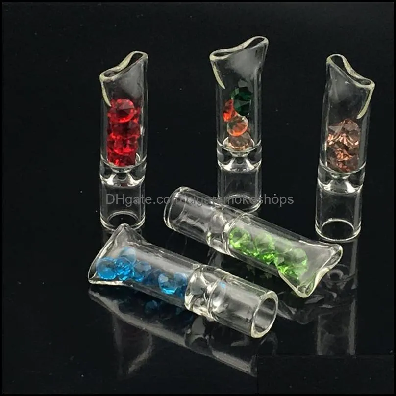 hookah smoking accessory mini glass filter tips for dry herb rolling papers with tobacco cigarette holder thick pyrex colorful smoke