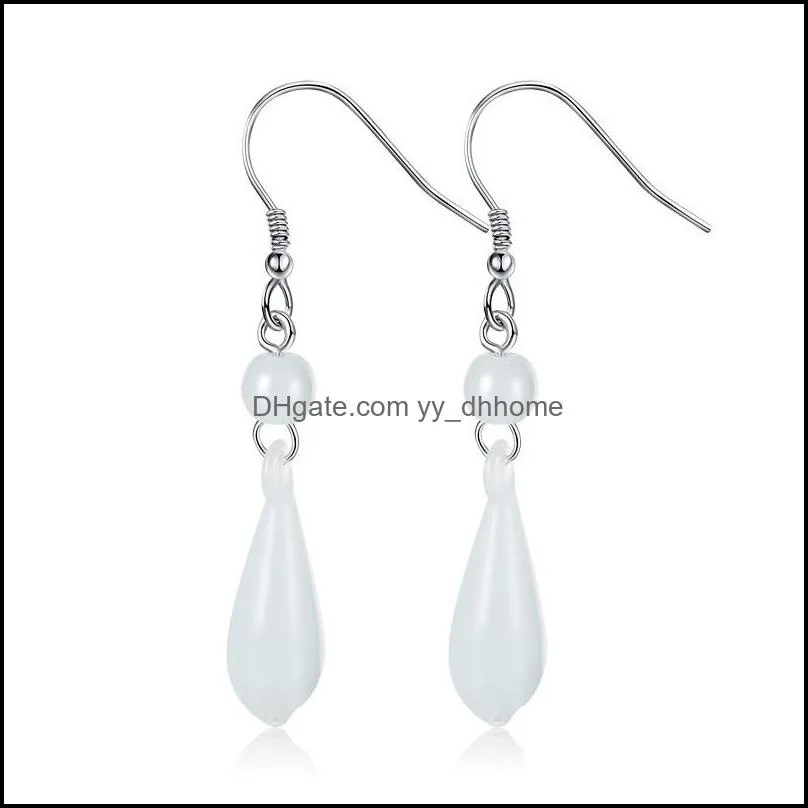 S925 Sterling Silver Earrings Crystal Glass Dangle Earring Bridal Wedding Jewelry Wholesale