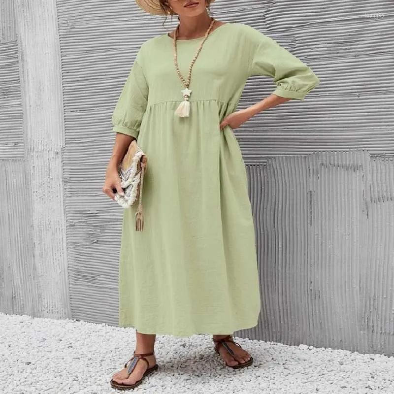 Summer Casual Shirt Dresses: Women's Cotton Linen Pocket Dress - Best  Seller! from Dhgate Basic & Casual Dresses - price 33.5
