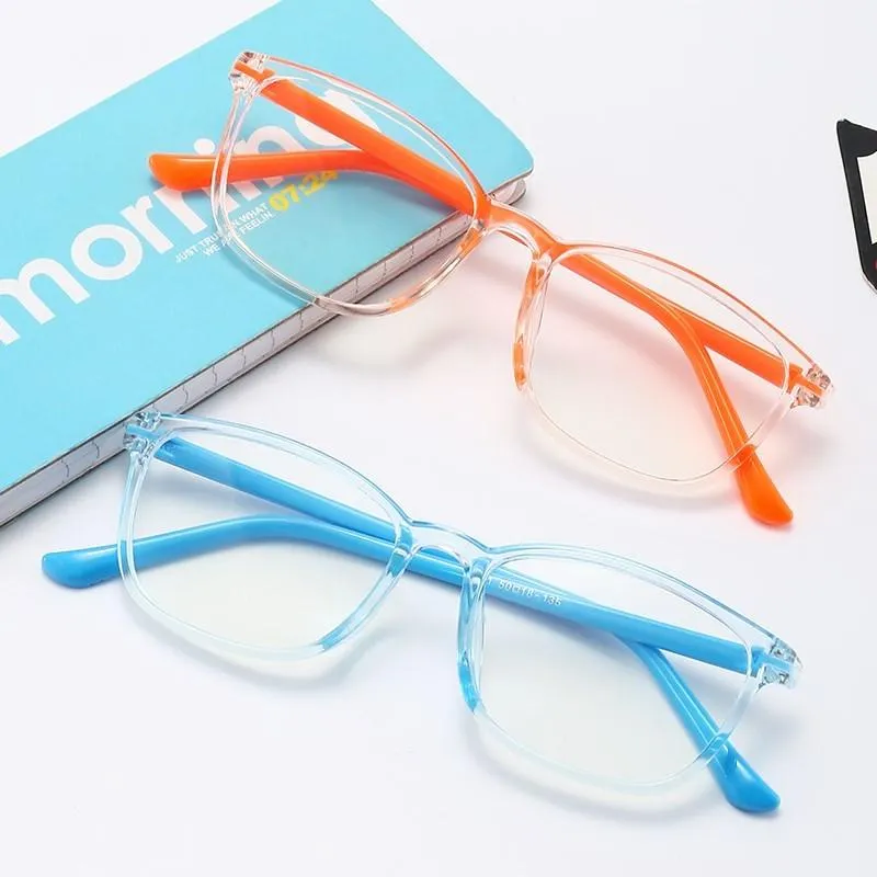 Monturas de gafas de sol de moda para niños, gafas cuadradas de bloqueo de luz azul, juego para niño y niña, lectura de ordenador, protección para niños, antigafas, moda