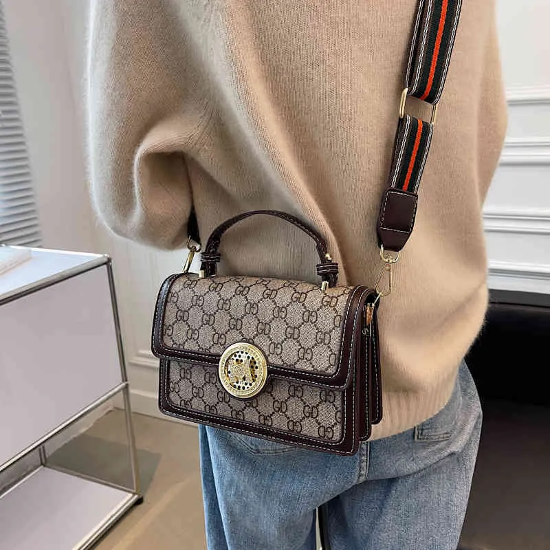 handbag Bag female autumn and winter Single Shoulder popular wide shoulder strap