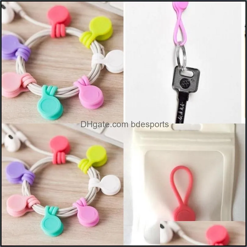 Magnet Headset Style Bobbin Winder Mobile Phone Magnetic Attraction Data Line Multifunction Cord Clip Silicone Originality New 1sl M2