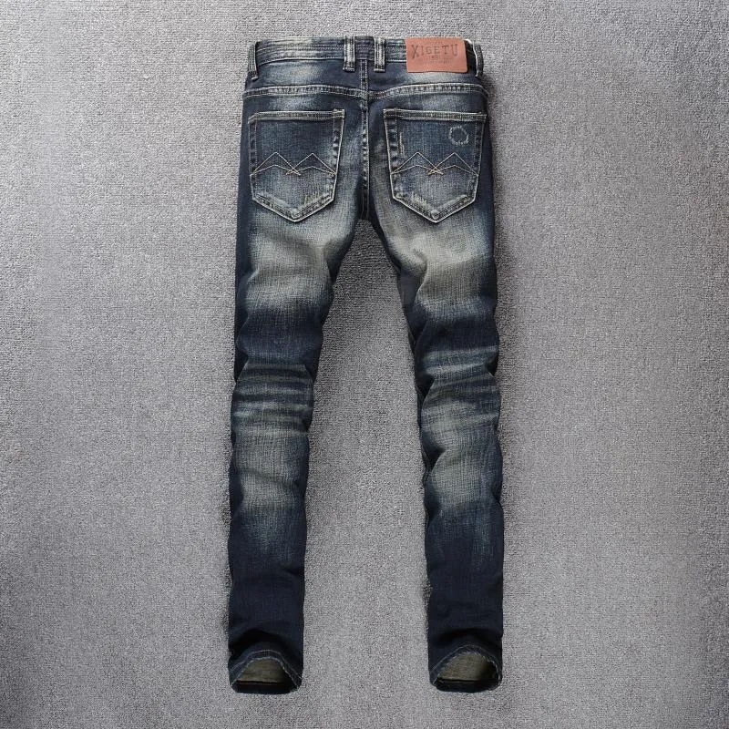 Jeans pour hommes Dirweimon Casual Hommes Droit Slim Coton Haute Qualité Denim Détail Gros Pantalon Chaud