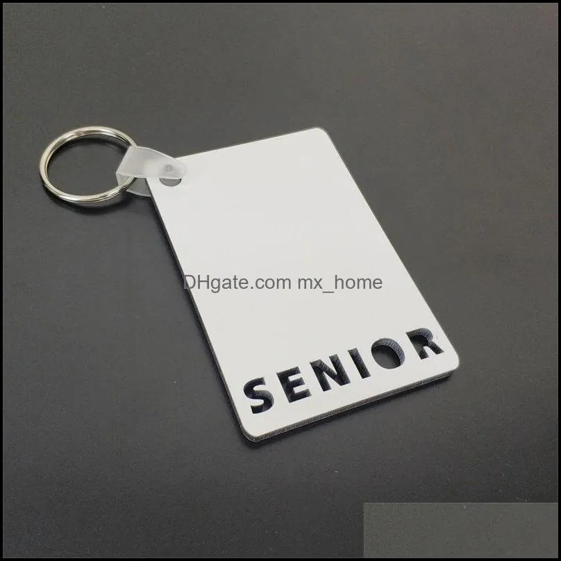 sublimation blank keychain pendant christmas mdf double sided printing heat transfer key chainluggage decoration keyring diy birthday gift dad mom baby