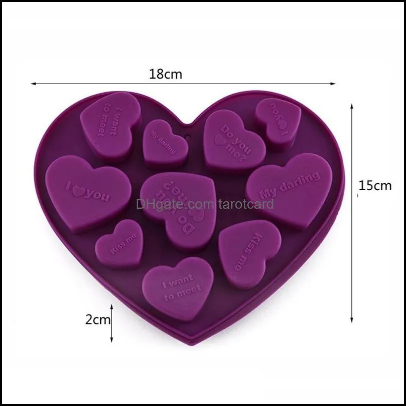 Silicon Chocolate Molds Heart Shape English Letters Cake Chocolate Mold Silicone Ice Tray Jelly Moulds Soap Baking Mold