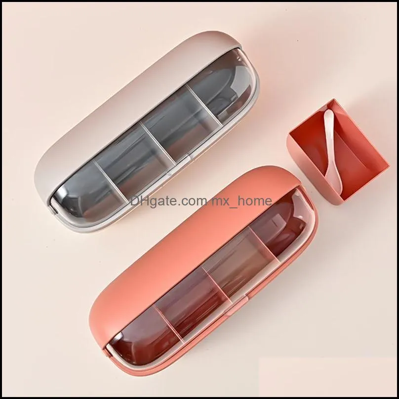 Salt Pepper Spice Seasoning Container Transparent Organizer Box Jars Storage Tool Kitchen Accessories Bottles &