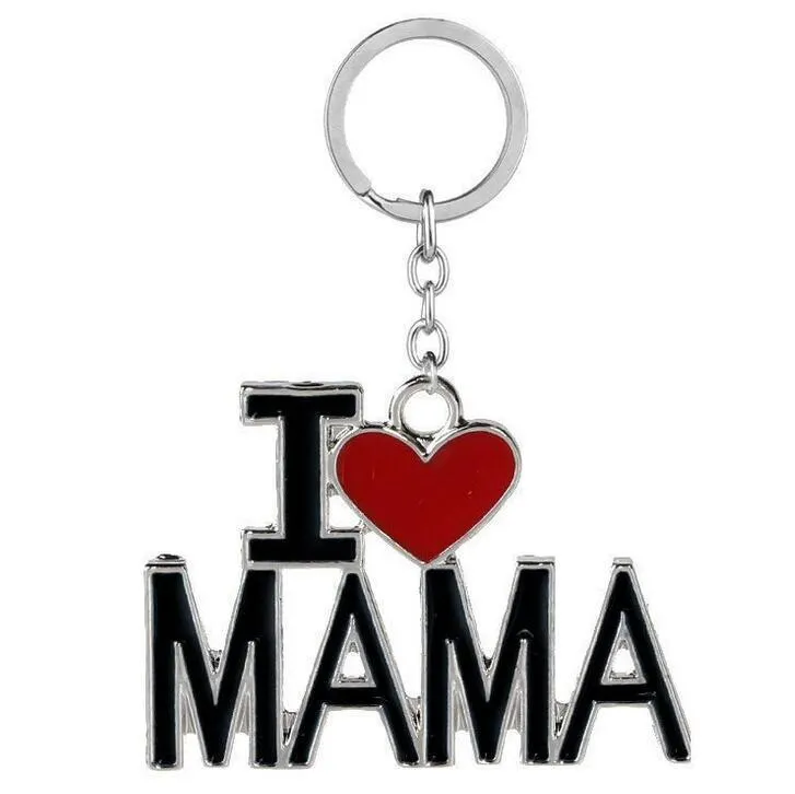 Fedex English Letter Keychain I Love Papa Mama Mom Dad Metal Party Favor Key Ring Family Keychains for Father Mother`S Day Gift