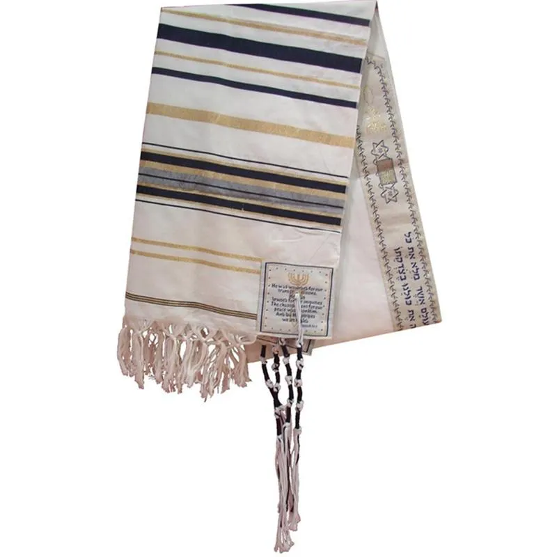 Cachecóis Talit Judaico Messiânico Azul E Dourado Xaile De Oração Talit Talis Saco Cachecóis Lenços