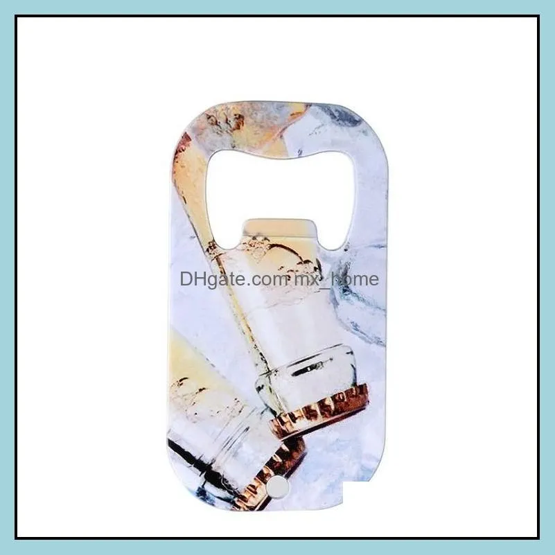 sublimation blank beer bottle openers corkscrew diy metal silver dog tag creative gift home kitchen tool wll881