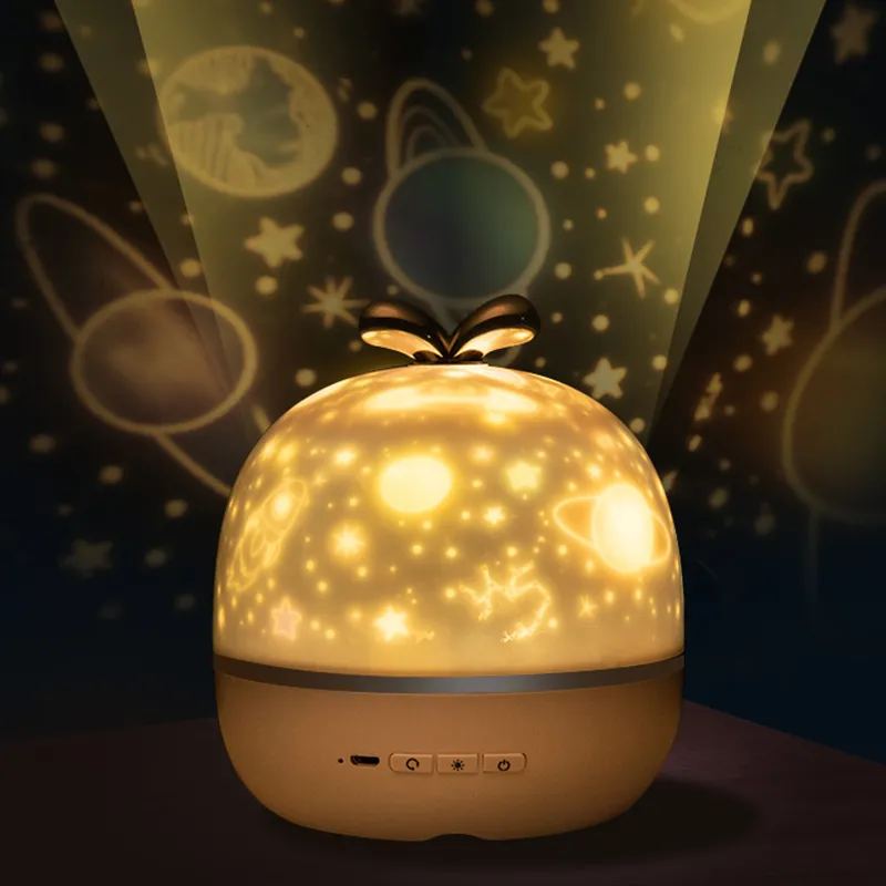 Music Projector Night Light mit BT -Lautsprecher Chargeable Universe Starry Sky Drehen LED Lampe Bunte blinkende Star Kinder Baby Geschenk 220727