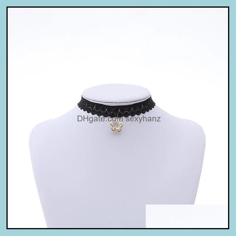 choker necklace pandents statement choker jewelry cheap vintage lace gothic rhinestone diamond chokers necklaces