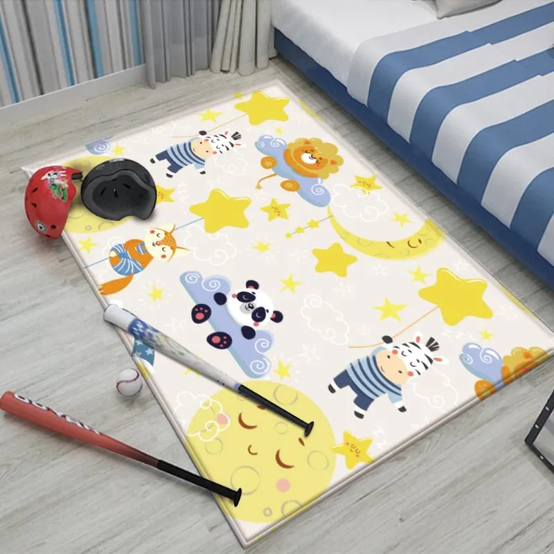 Tapis Cartoon Star Bear Modèle Enfants Tapis Tapis Tapis Rectangle Pour Salon Tapis De Sol Flanelle No-slip Enfants Tapis