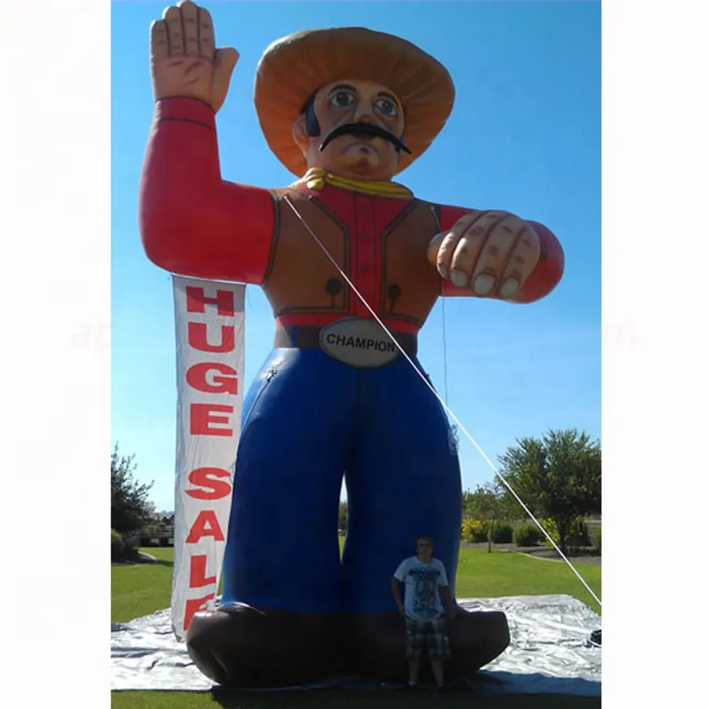 giant funny character inflatable cowboy figure for party event parade decoration,custom cartoon shape