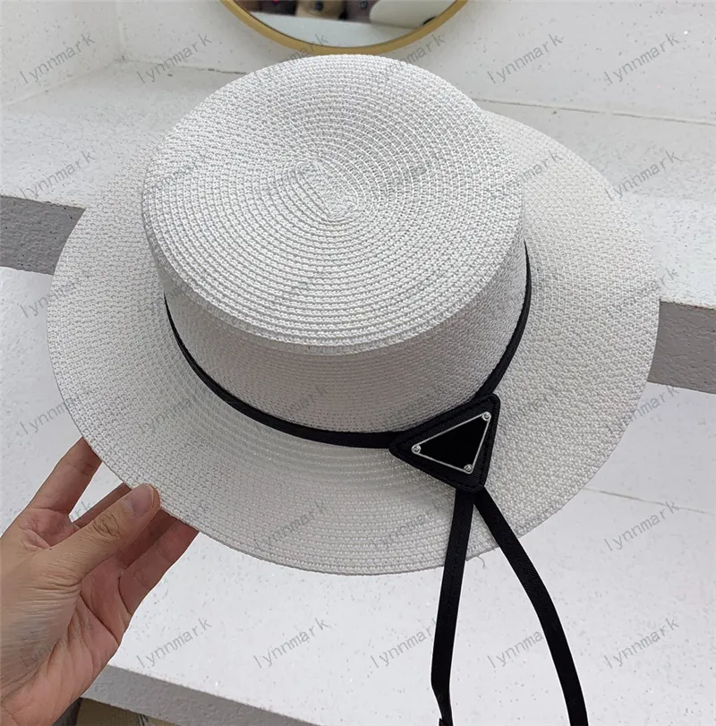 夏のカジュアルなデザイナーの麦わら帽子のための麦わら帽子のための麦わら帽子フラットフィットされた太陽の帽子ブランドソリッドファッションデザイナー野球キャップボールキャップバケーションボンネット
