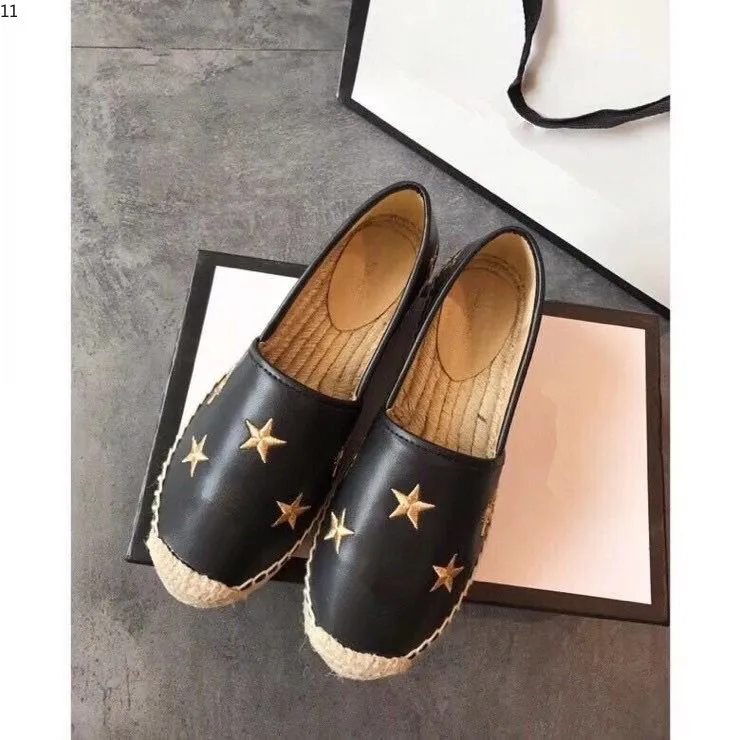 High quality Brand designer espadrilles genuine leather Thick canvas womens Platform fashion flats Plus Size35-41 KJMM48555