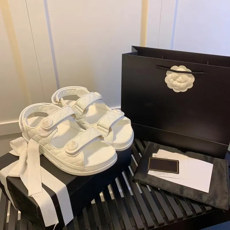 Sandaler Märkesdesigner Comemore HookLoop Slingback Plattform Pappa Skor Dam Sommar Strandspänne Rem Mjuk Chunky Heel Sportskor Kvinna Platt 2022