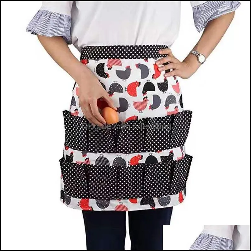 12 pockets egg collecting apron pockets holds chicken farmhouse farm home waterproof aprons for women with kitchen