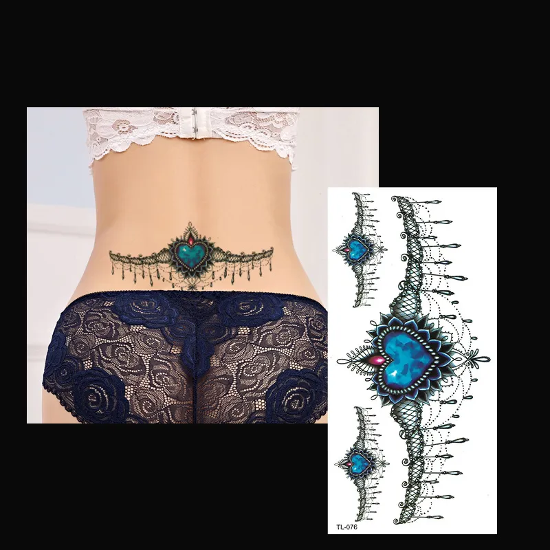 Black Underboob Tattoo Temporary Tattoo Stickers On Chest Waist Waterproof  Body