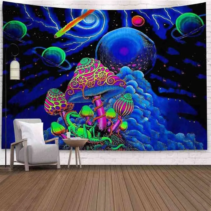 Sepyue psychédélique champignon tapisserie coloré abstrait Trippy tapis tenture murale tapis pour maison dortoir fantaisie décor J220804