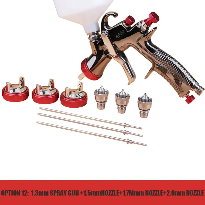 LVLP スプレーガン R500 自動車塗装ガン。 1.3mm1.5mm1.7mm2.0mm 