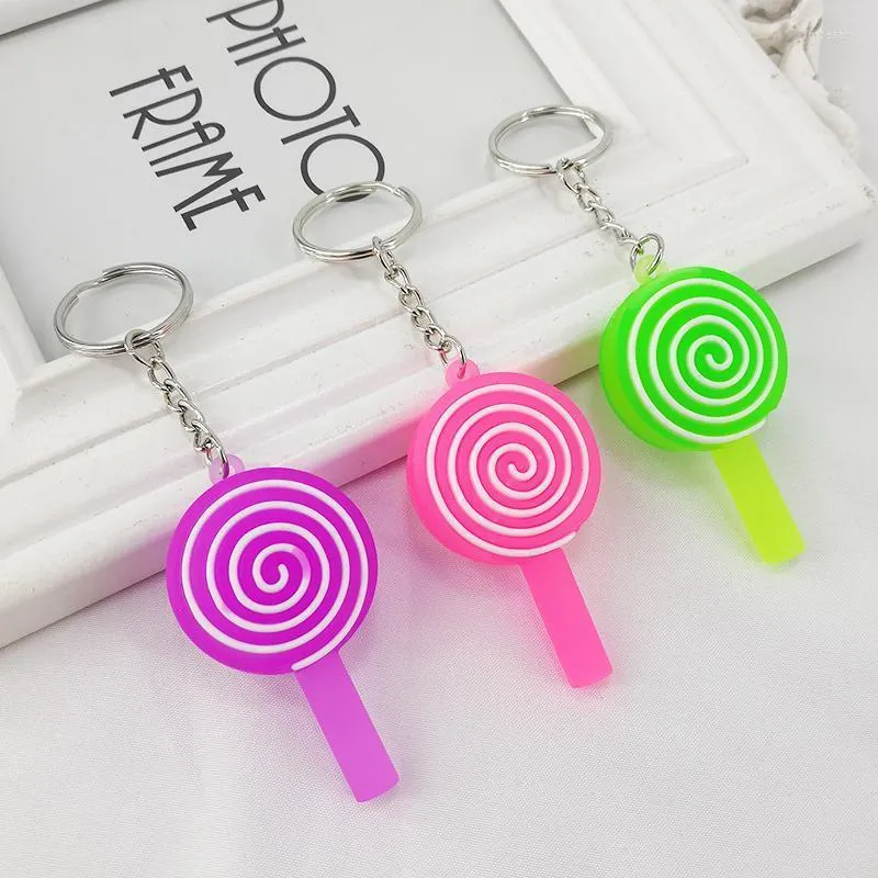 مفاتيح مفاتيح PVC PVC Fudge Lollipop Keychain keychain pendant prested predant backpack mini candy car car key ring accessorieskeychains forb22