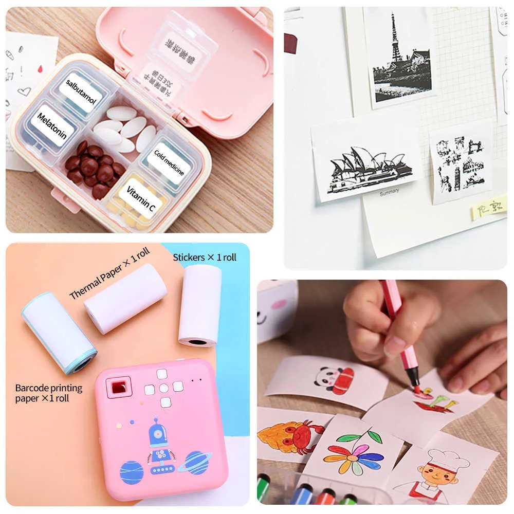Mini Printer Portable Multifunction Photo For Phone Instant Thermal