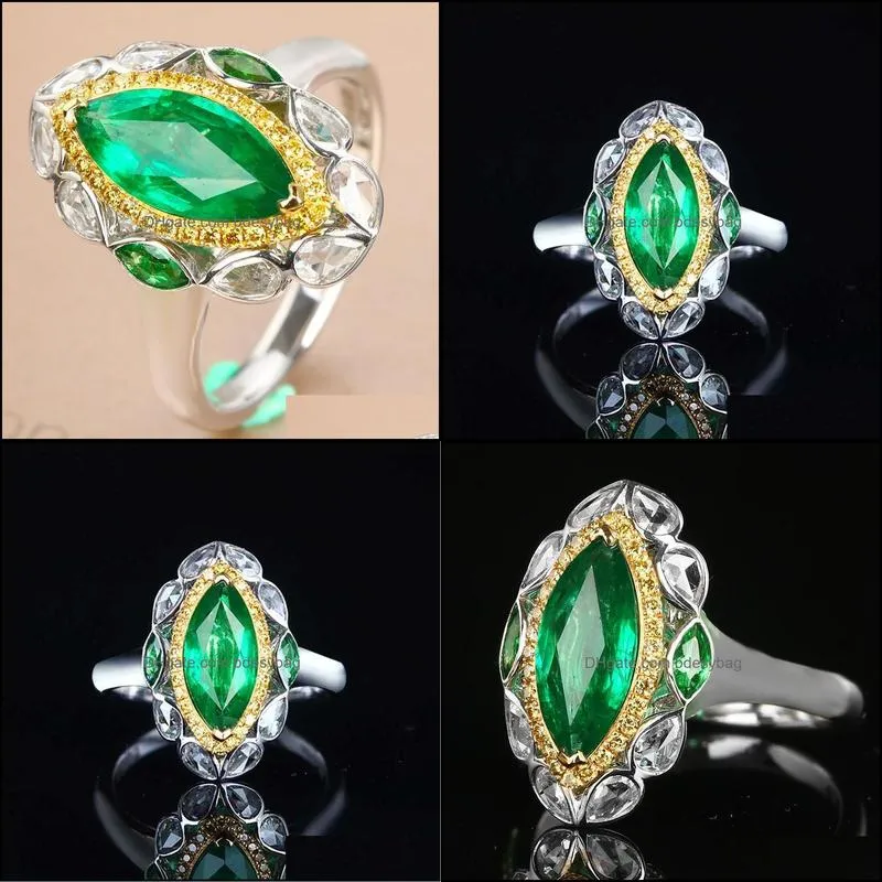 wedding rings vintage classic geometric ring inlay green horse eye zircon fashion 925 silver jewelry women`s anniversary birthday gift