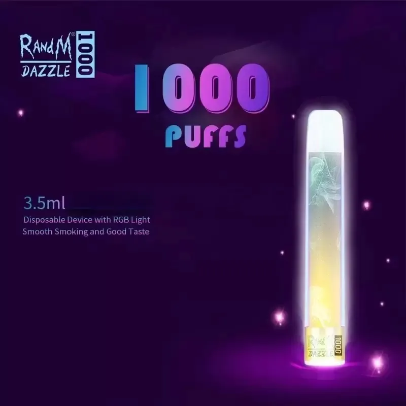 Authentic RandM Dazzle 1000 Puffs Disposable E Cigarette Vape Pen With