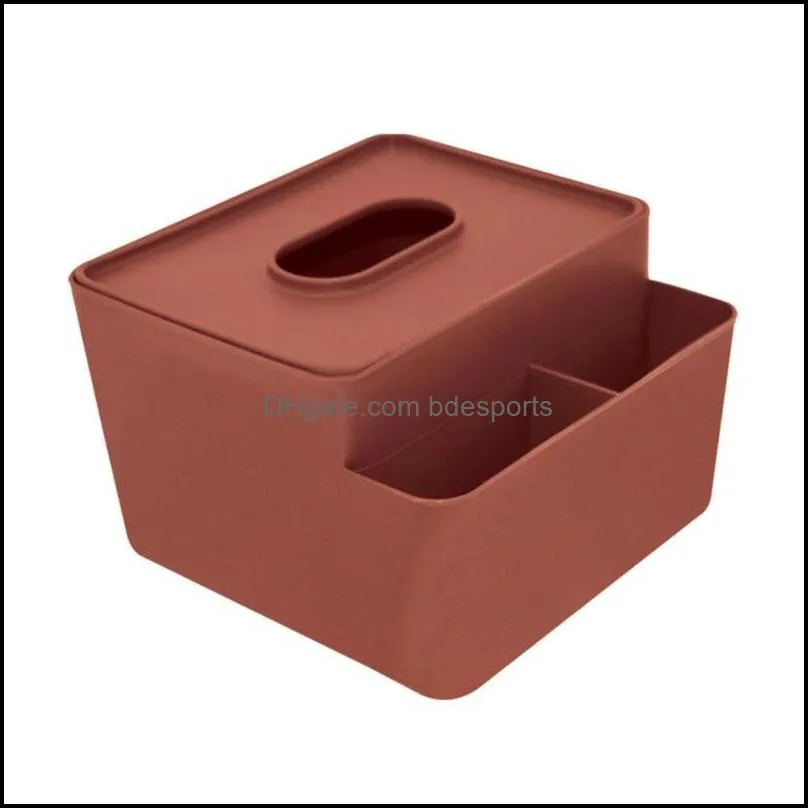 Tissue Boxes & Napkins Multifunctional Desktop Box Napkin Container Remote Control Storage