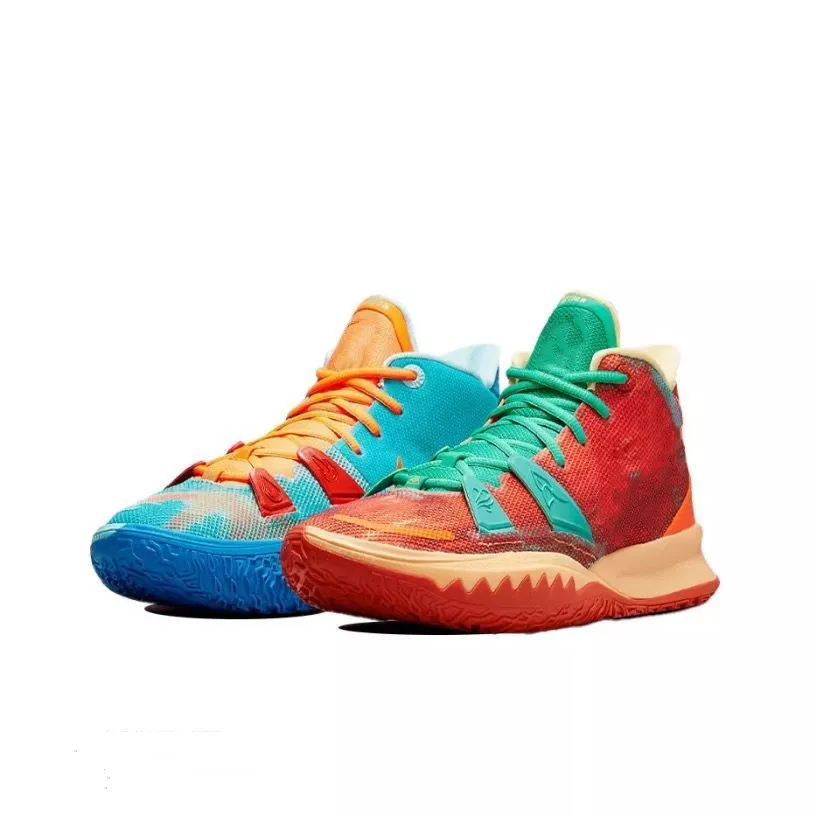 Kyrie 7 Mãe Natureza Pacote Crianças Tênis de Basquete Alta Qualidade Fogo  e Água Masculino Feminino Sapatos Esportivos Com Caixa Tamanho US4-US12