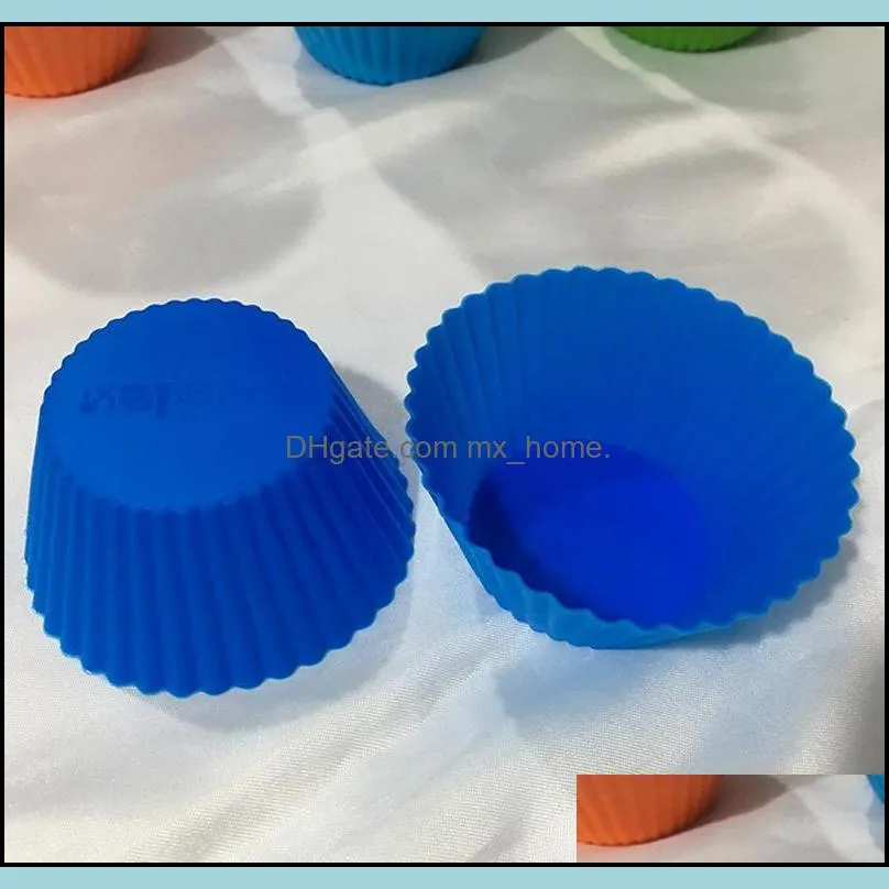 Sile Muffin Cupcake Moulds 7cm Colorful Cake Cup Mold Case Bakeware Maker Baking Mould sqcrDu sports2010