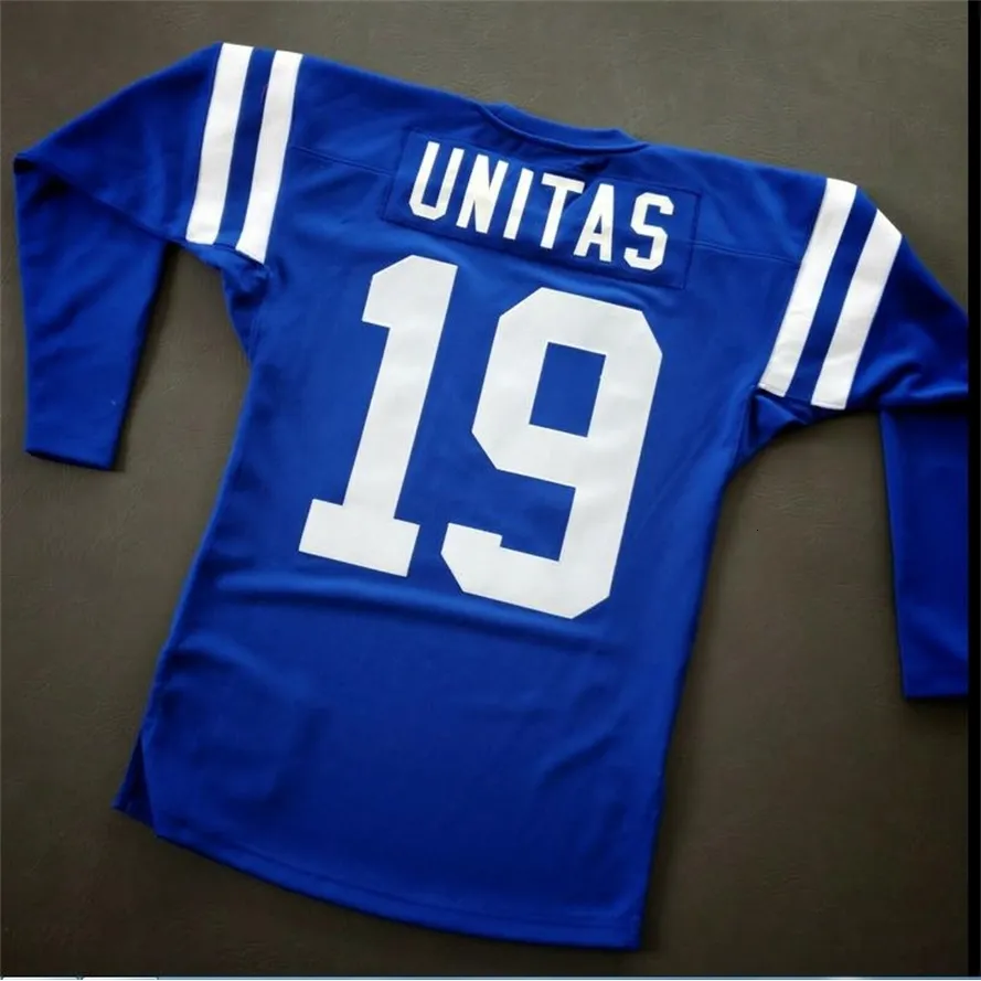 Mit Custom Men Youth women Vintage Johnny Unitas 1970 3/4 SLEEVE Football Jersey size s-4XL or custom any name or number jersey