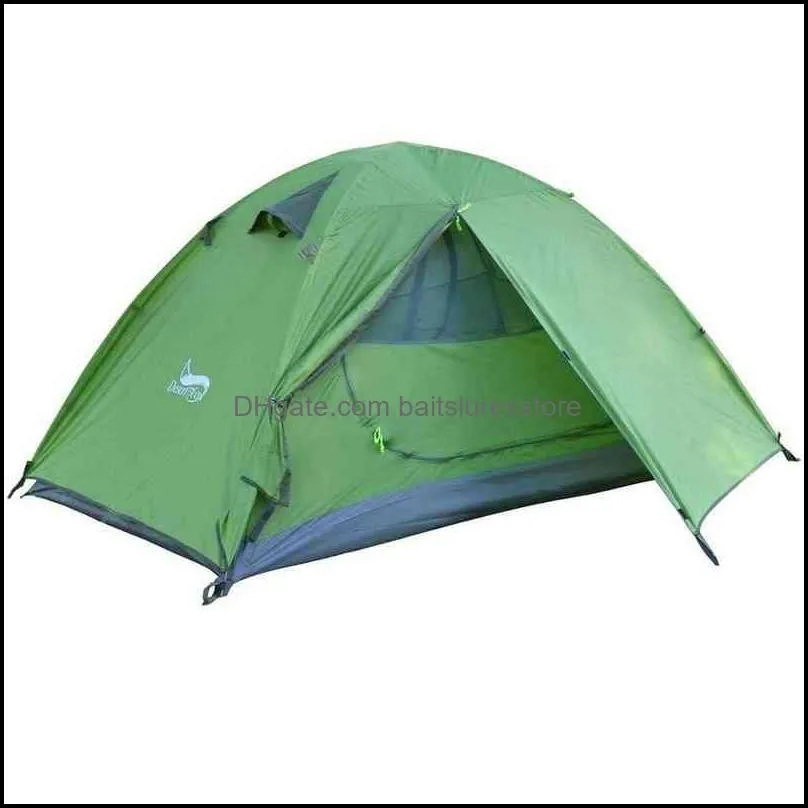 Desert& 2 Person Waterproof Tent 3 Season Backpacking Hiking s for Camping Beach Travelling Double Layer Outdoor 220110