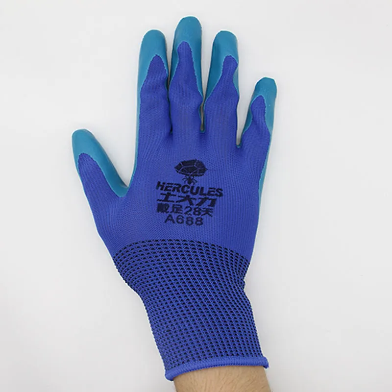 Cinco dedos Guantes de guantes de látex Suministros de protección laboral en relieve Protección de seguridad industrial al por mayor
