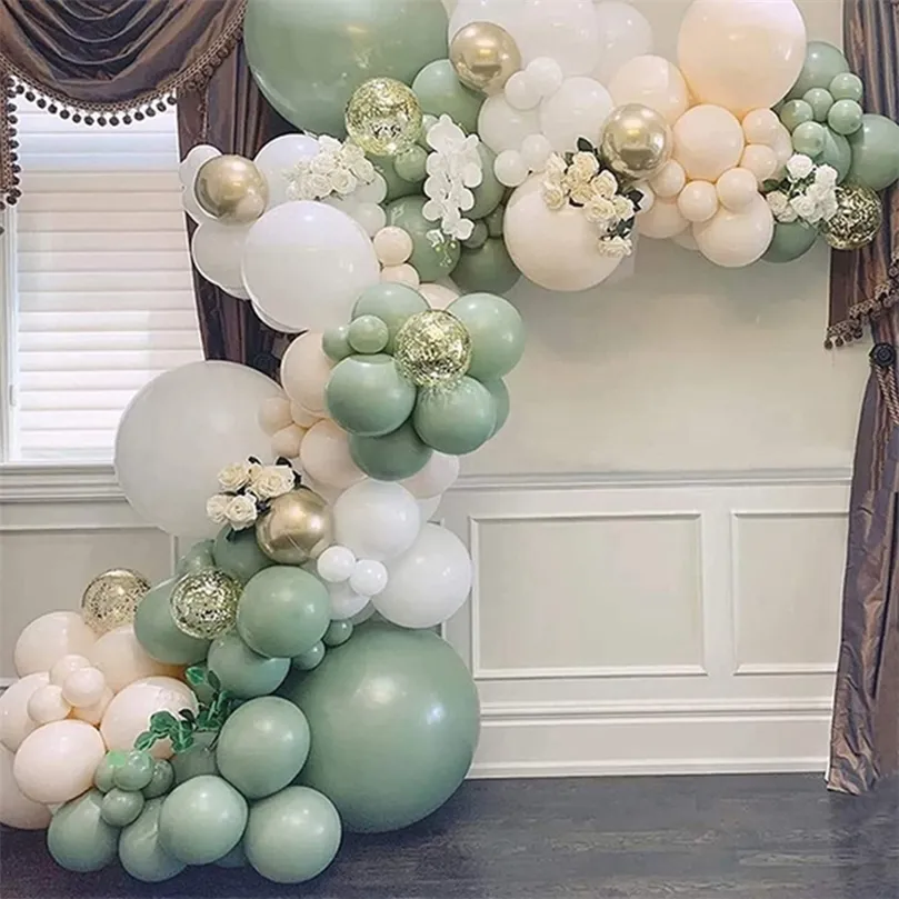 Grüne Splitter-Ballon-Girlande, Bogenkette, Hochzeit, Geburtstag, Luftballons, Dekoration, Geburtstagsparty-Luftballons für Kinder, Babyparty, Dekor 220527