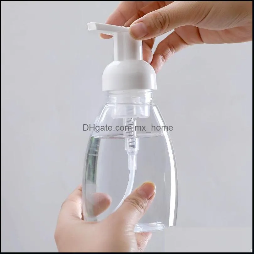 300ML hand sanitizer foam bottle Fan- shaped transparent plastic Pump Bottle for cosmetics lotion(free fast sea shipping)