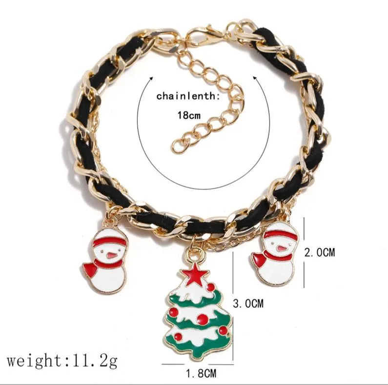 Christmas Bracelet Party Favor Cartoon Snowflake Glove Alloy Tassel Bracelets Fashion Gift Articles