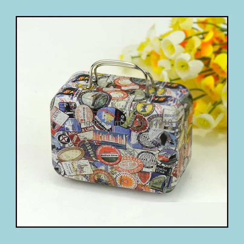 mini cartoon handbag metal storage box for candy tea coin kawaii tin boxes for small thing jewelry organizer sn1814