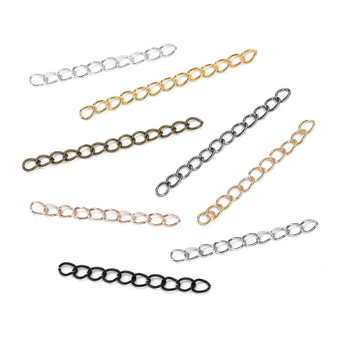 50x3mm smyckesresultat Komponenter Metallkedjan halsband som gör extender kedja guld silver kopparfärg