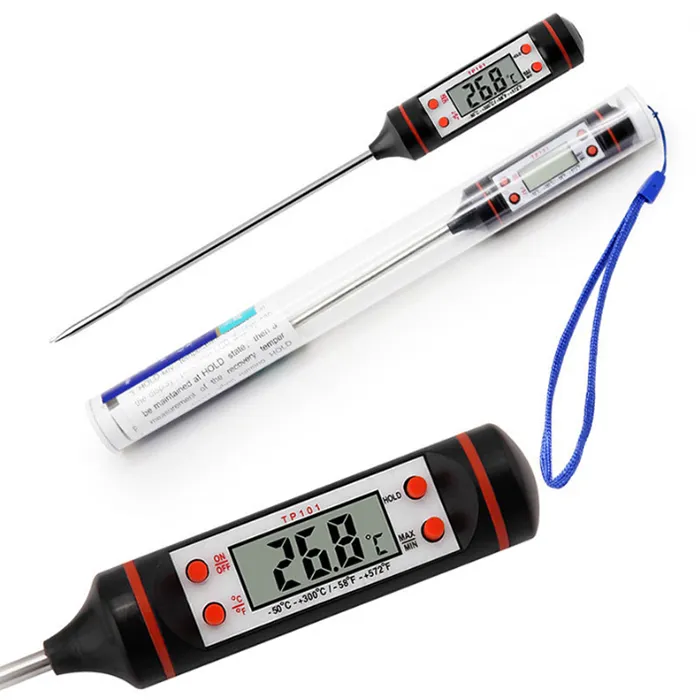 Digitales BBQ-Thermometer, Kochen, Lebensmittelsonde, Fleisch, Haushalt, Haltefunktion, Küche, LCD-Messgerät, Stift, Grill, Steak, Milch, Wasserthermometer