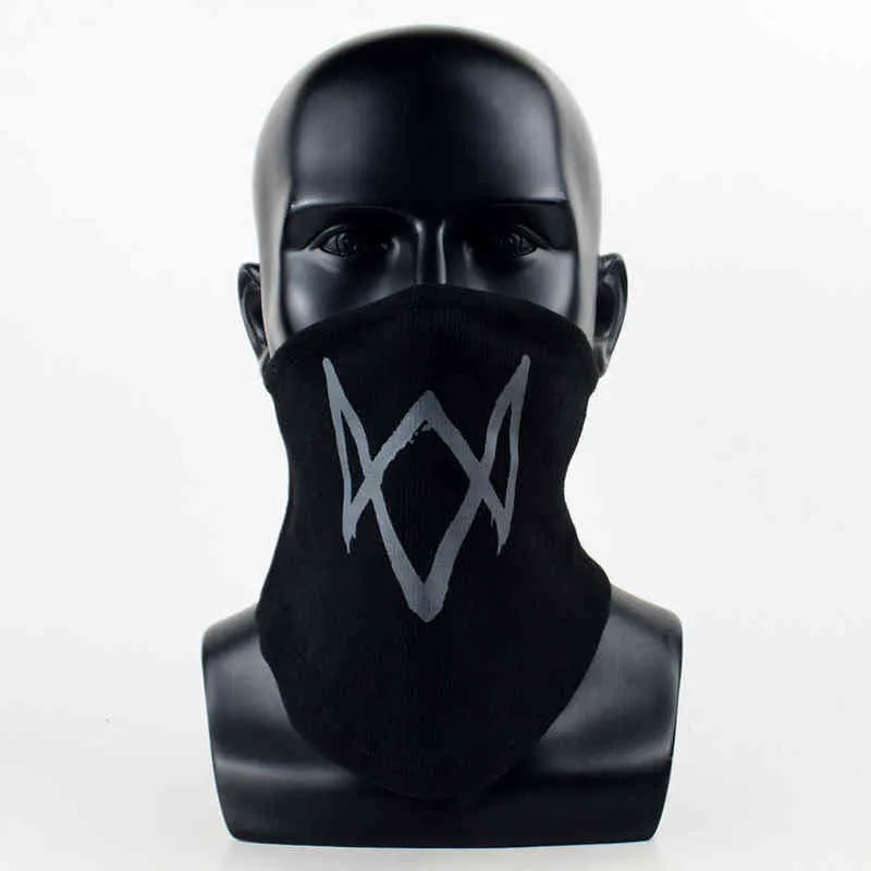 WATCH Dogs 2 DedSec Marcus Holloway Mask Cosplay Party Halloween Costume Fabric Half Mask Props