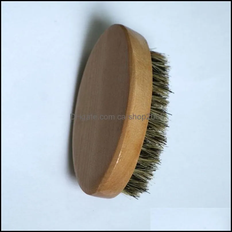 Bamboo Beard Brush Boar Bristles Wooden Oval Facial Cleaning Men Grooming No Handle Hair Brushes High Quality 4 8zc G2