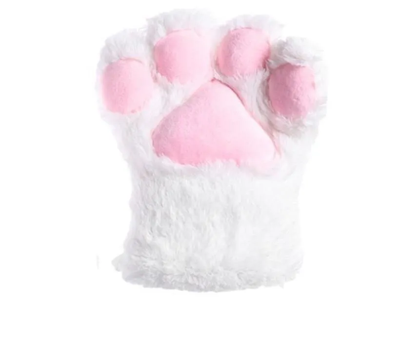 Cosplay Furry Cat Bear Paw Glove Wolf Dog Fox Claws قفازات أزياء الأزياء إكسسوارات النساء الفتيات الفرات القفازات لعيد الميلاد حفلة عيد الهالوين