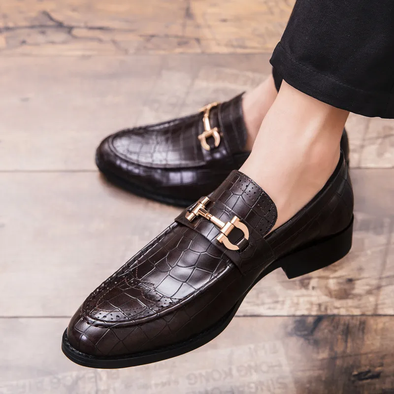 Richelieu hommes chaussures 2022 nouveau cuir PU chaussures d affaires decontractees mode robe classique confortable sans lacet printemps automne