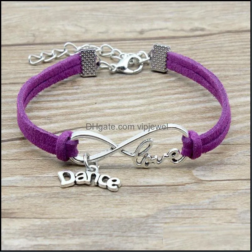 Luxury Dance Letter Charm Adjustable Bracelets infinity Love Wish velvet Rope Wrap Bangle For women Girl Fashion simple DIY Jewelry