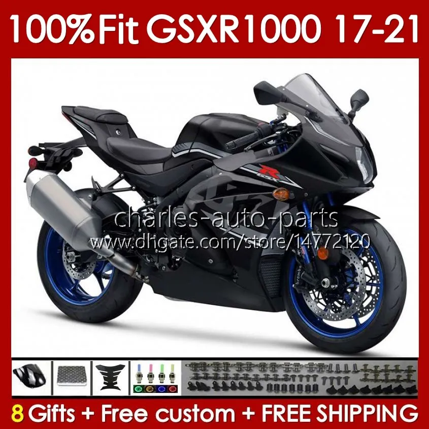 OEM-mässor för Suzuki GSXR-1000 GSXR 1000 CC K17 2017-2021 146NO.197 GSXR1000 17 18 19 2020 2021 GSX-R1000 1000CC 2017 2018 2019 20 21 Injektion Mold Body Matte Matte Matte