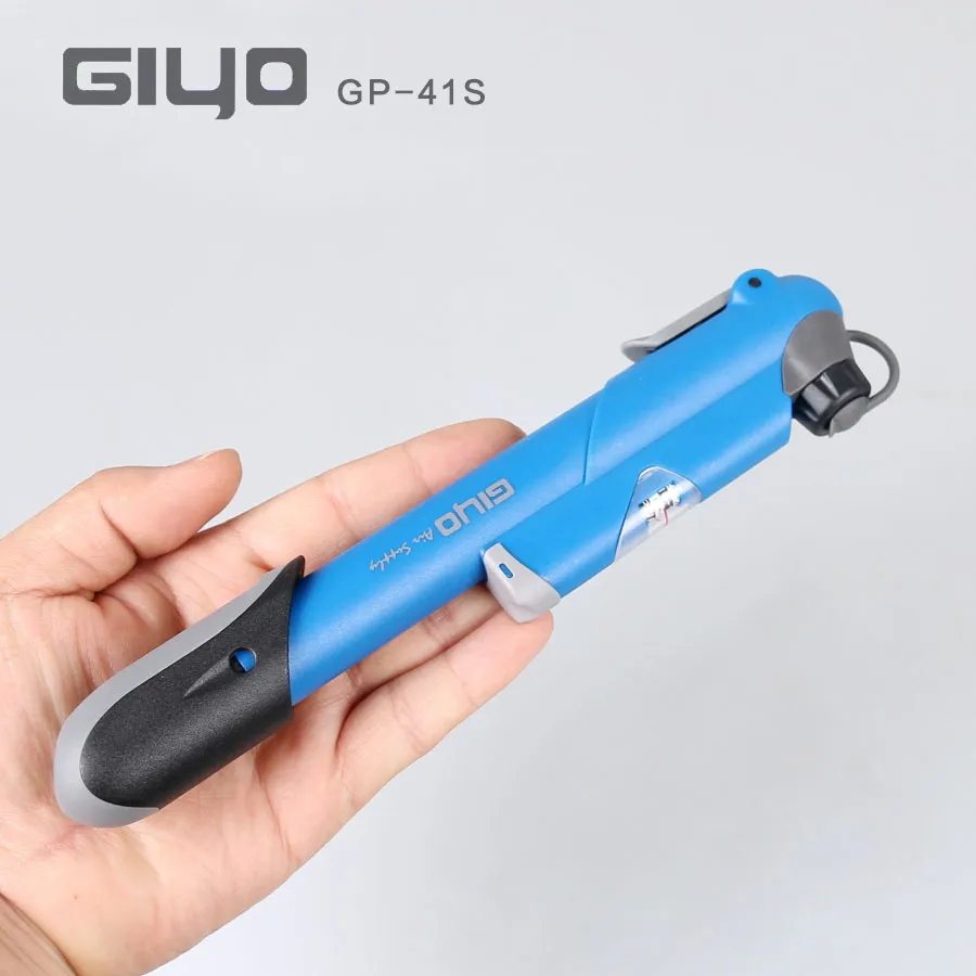 GIYO GP-41S 105g Mtb Bici da strada Pompa da bicicletta Barometro Calibro 120 psi Mini pallina ad alta pressione Pompa a mano per aria compressa Gonfiatore per pneumatici